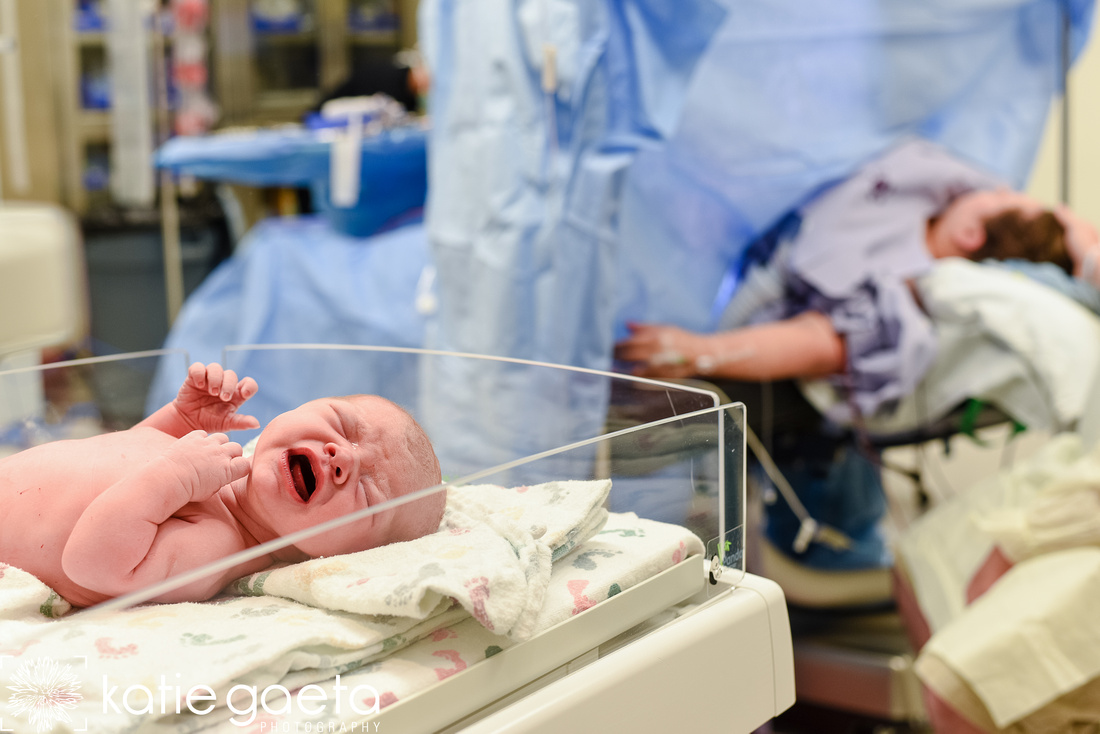 Katie Gaeta Photography Newborn Crying Birth Photography