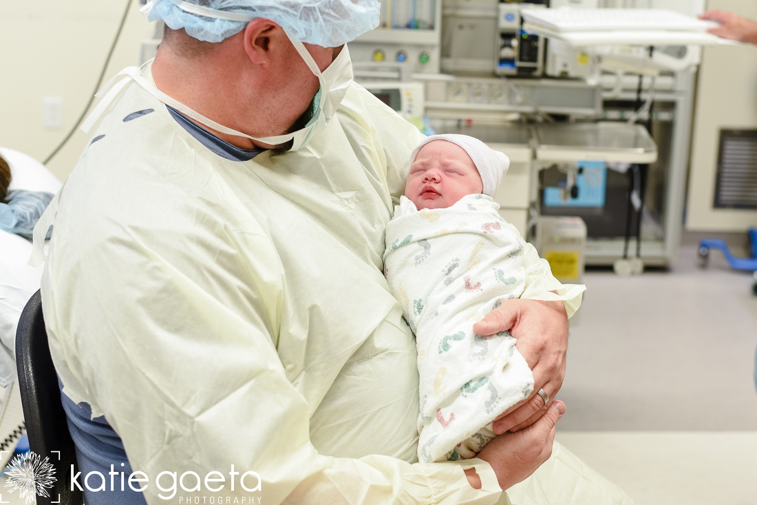 Katie Gaeta Photography Newborn with Father Birth Photography