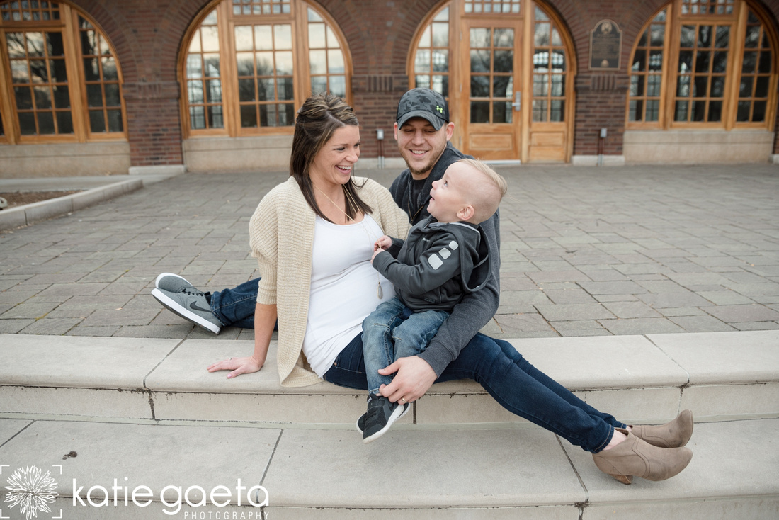 Katie Gaeta Photography Lifestyle Embrace Family Hug Baby Bump St. Louis Lafayette Square Park